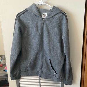 Women’s gray large Technical Knockout, 100% polyester zip up hoodie